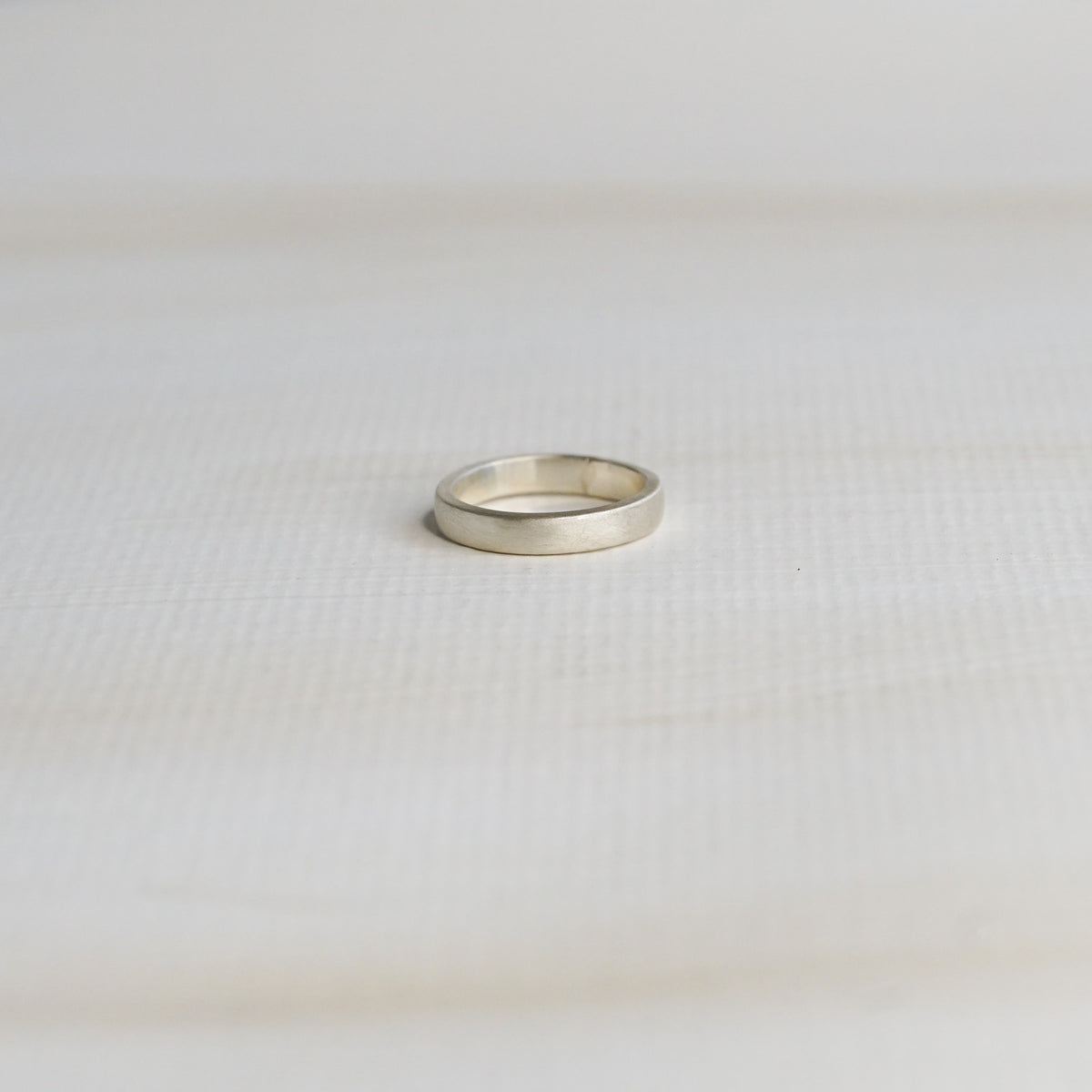 Plain Matt Silver Pinky Ring