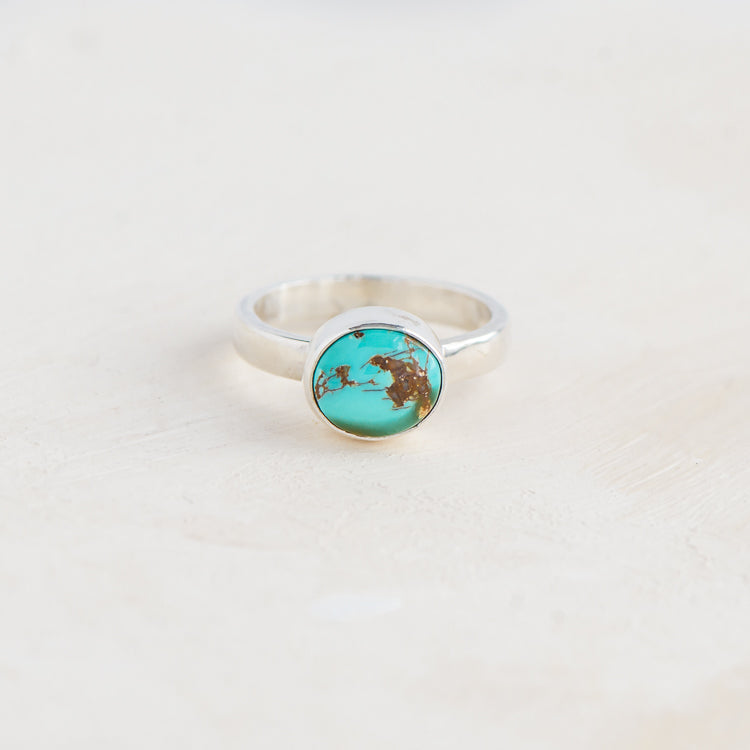 Blue &amp; Green Royston &amp; Silver Stacking Ring