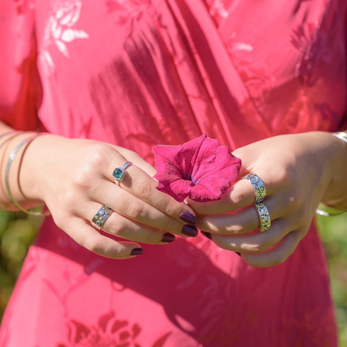 Sterling Silver Gravel Ring with Platinum Jubilee Hallmark